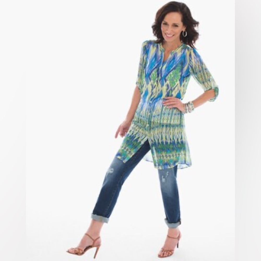 Chico’s Colorful Tunic Size 2 (Large) - Picture 2 of 7